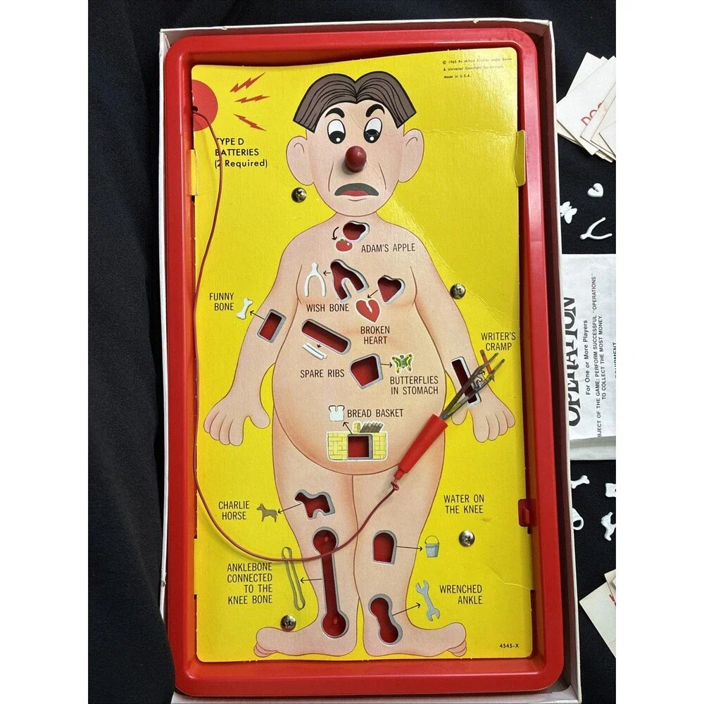 OPERATION Game Vintage 1965 Smoking Doctor Graphic Replacement Parts NOT Working